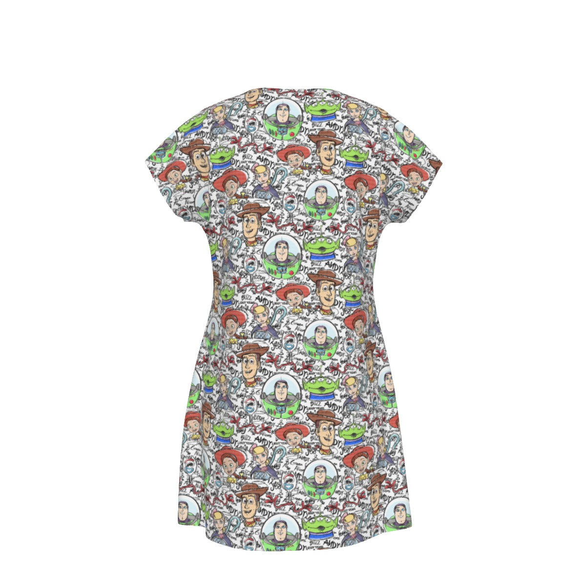 Sketch Autographs of Animated Toy Friends - Women's T-Shirt Dress