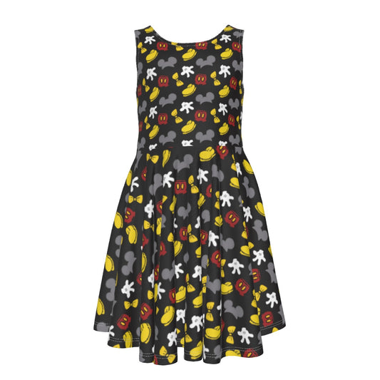 Classic Mouse Style - Kid's Sleeveless Skater Dress