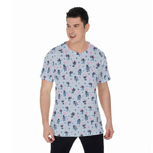 Happy Blue Alien - Men's Short Sleeve T-Shirt