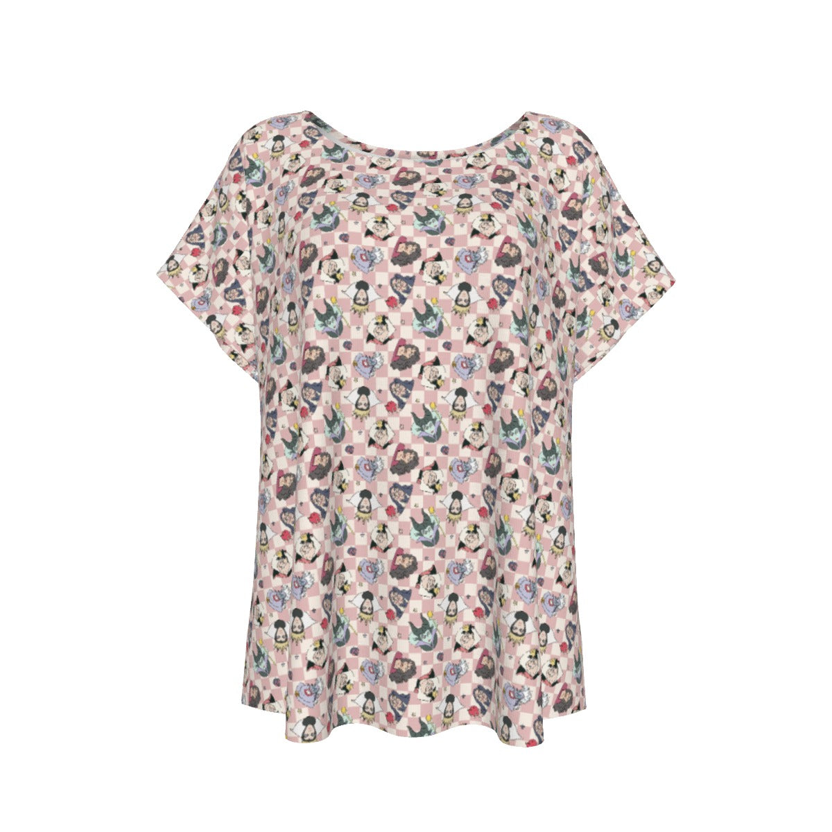 Pink Checkerboard Villains - Women’s Relaxed Fit Scoop Tee