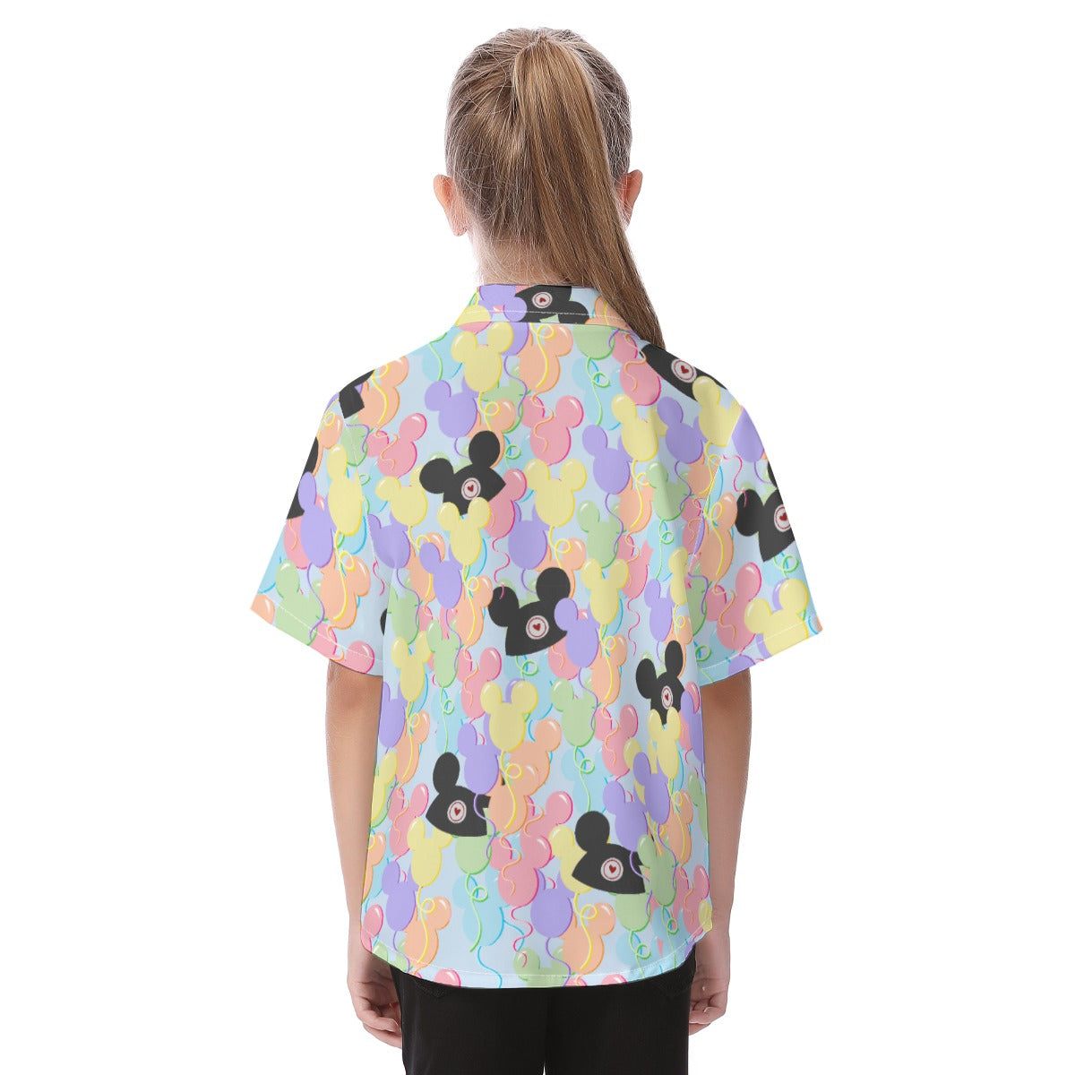 Pastel Mouse Ear Balloons - Kid's Hawaiian Button Up Shirt