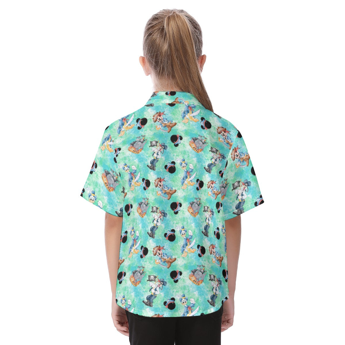 Pirate Crew Watercolor Adventure - Kid's Hawaiian Button Up Shirt