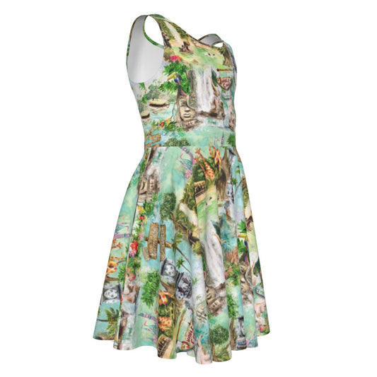 Jungle River Cruise - Kid's Sleeveless Skater Dress