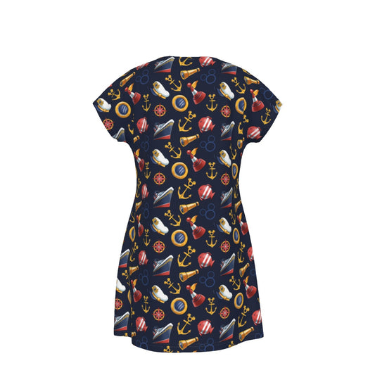 Mouse Ear Nautical Icons - Women's T-Shirt Dress