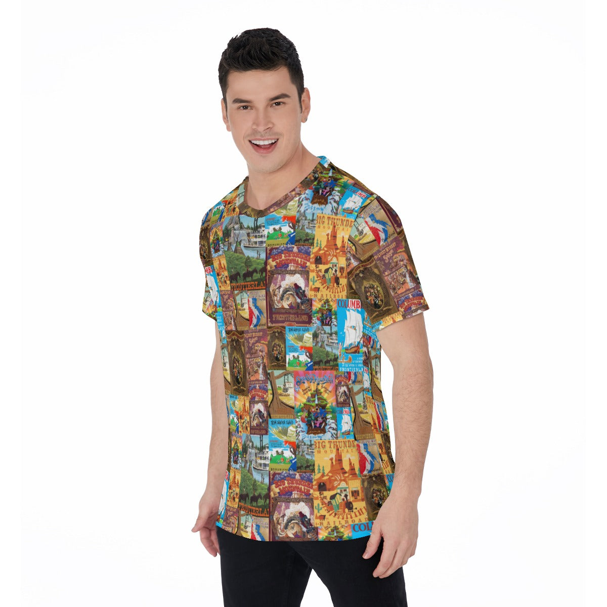 Vintage Frontier Ride Posters - Men's Short Sleeve T-Shirt