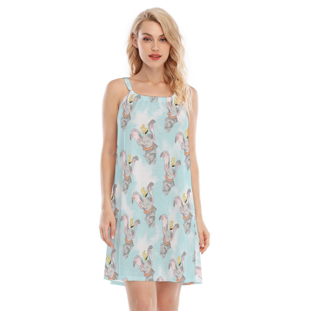 Sketch of Flying Elephant - Women’s Adjustable Sundress