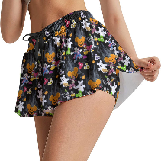 Mouse Gang Trick or Treatreat - Women's Flowy Pocket Shorts