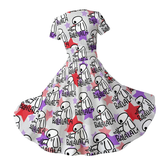 White Robot Balala - Women's V-Neck Ruched Midi Dress