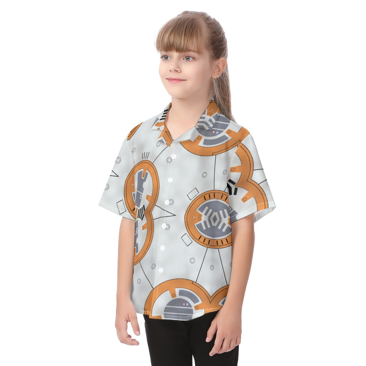 Little Round Droid - Kid's Hawaiian Button Up Shirt