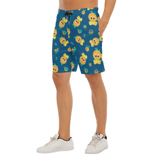Cheerful Citrus Bird - Men’s Pocket Beach Shorts