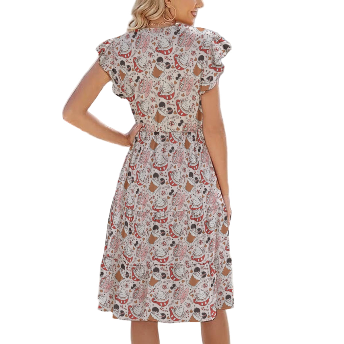 Magic Mouse Hot Chocolate - Women's Tiered Pocket Midi Dress