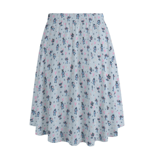 Happy Blue Alien - Women’s Pocket Midi Skirt