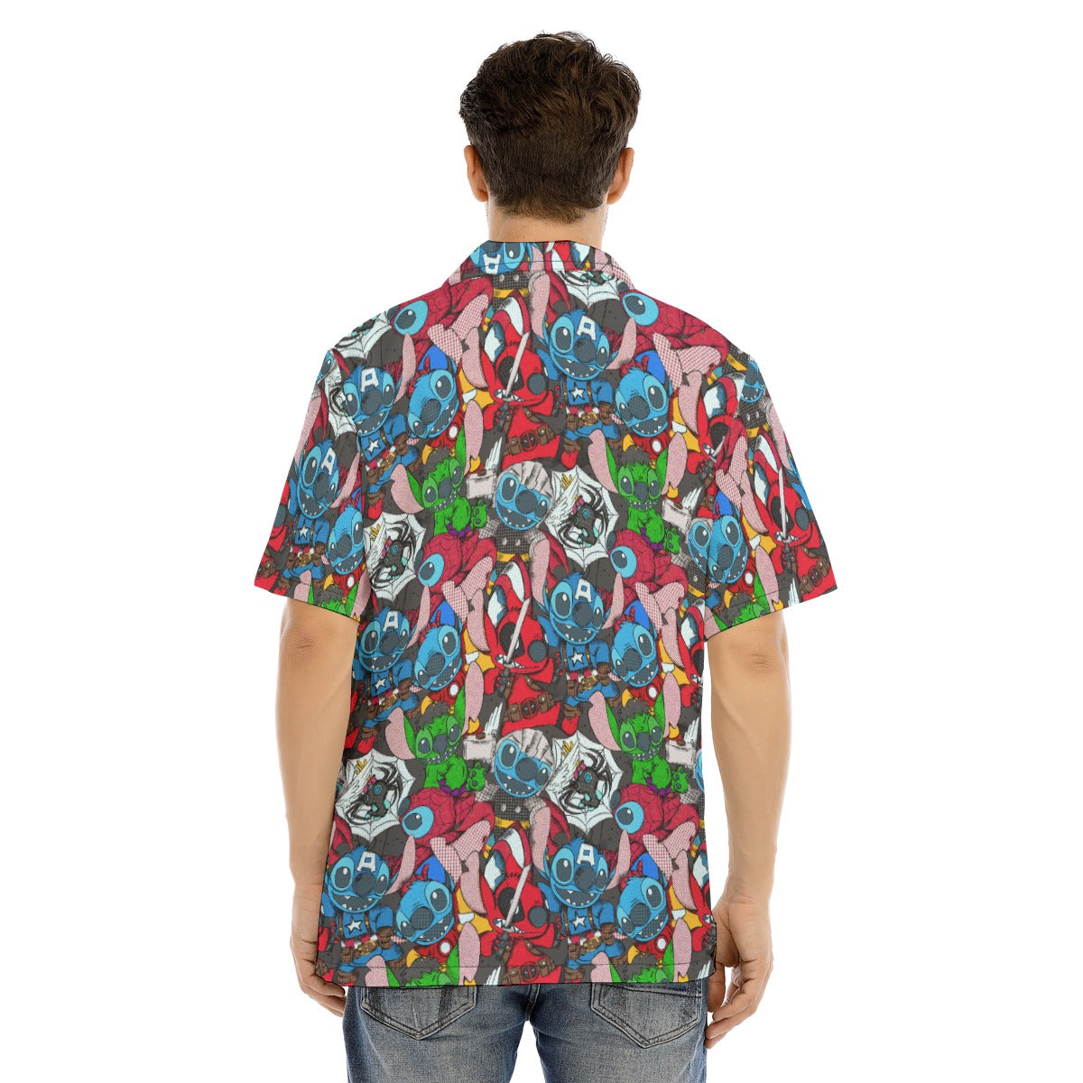 Superhero Stitch - Heroes Assembled - Men's Hawaiian Button Up Shirt