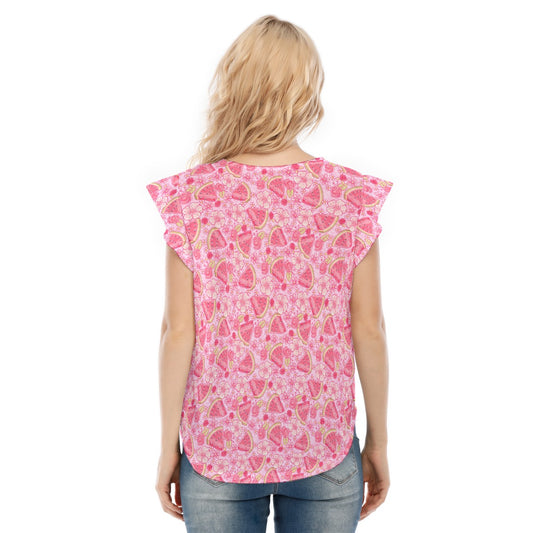 Summer Fruits - Watermelon - Women’s Flutter Sleeve Top