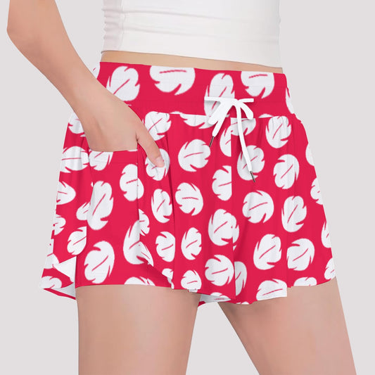 Island Leaf Print - Girls’ Flowy Pocket Shorts