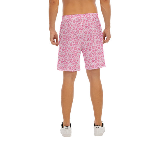 Pink Mushroom Moths - Men’s Pocket Beach Shorts