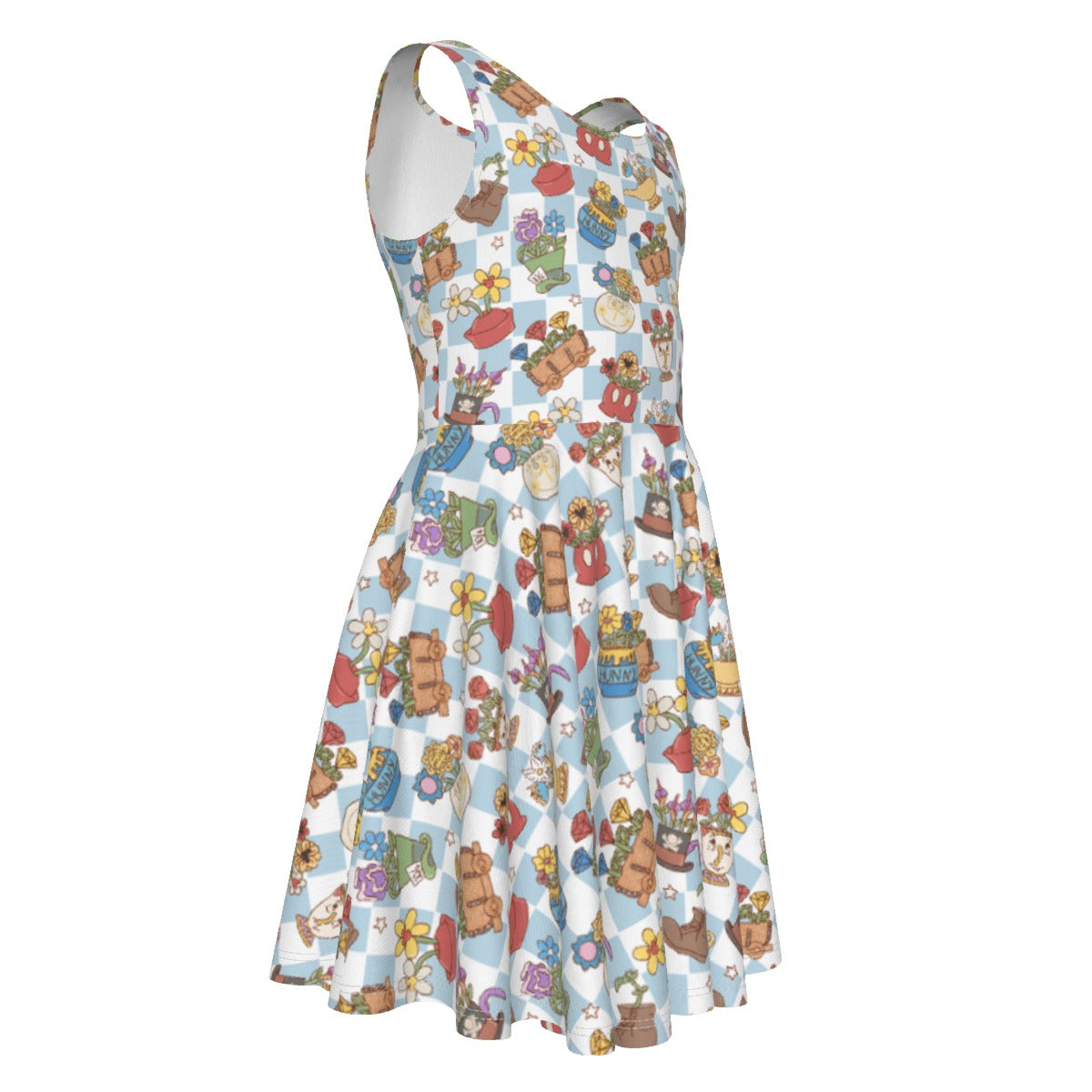 Flourishing Fairytale Pots - Kid's Sleeveless Skater Dress