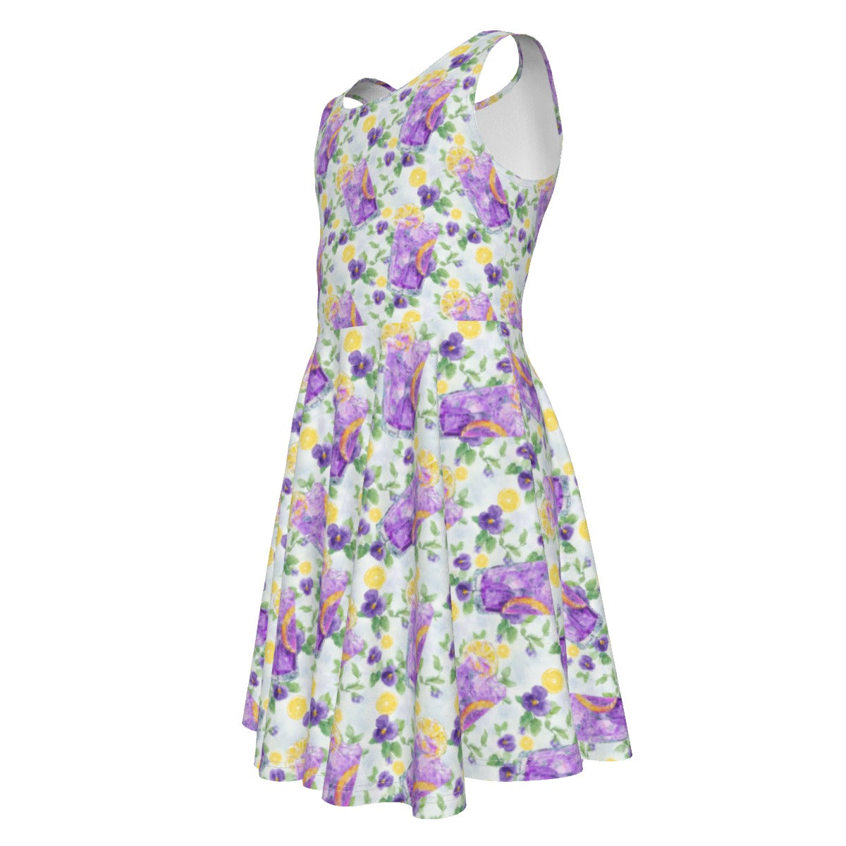 Zest Of The Fest Violet Lemonade - Kid's Sleeveless Skater Dress
