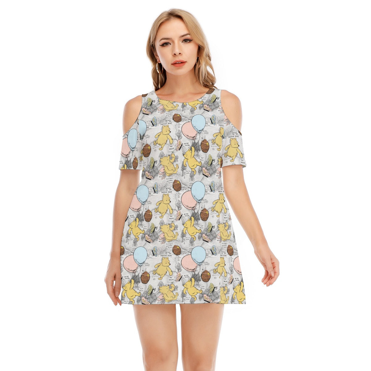 Silly Old Bear - Women's Cold Shoulder Cotton Dress