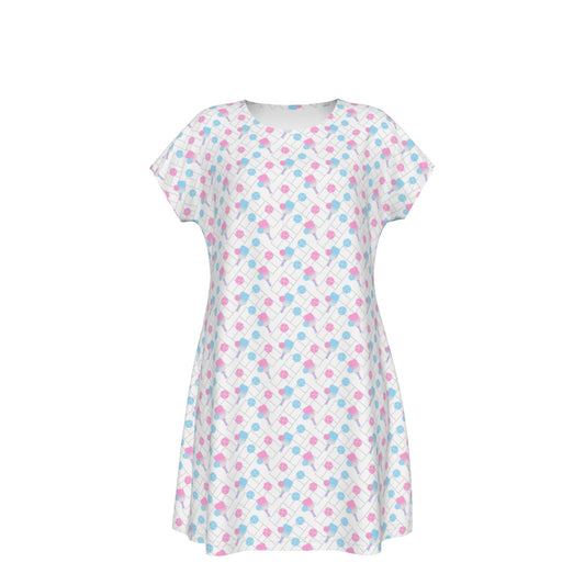 Pickleball Court Spin - Women's T-Shirt Dress