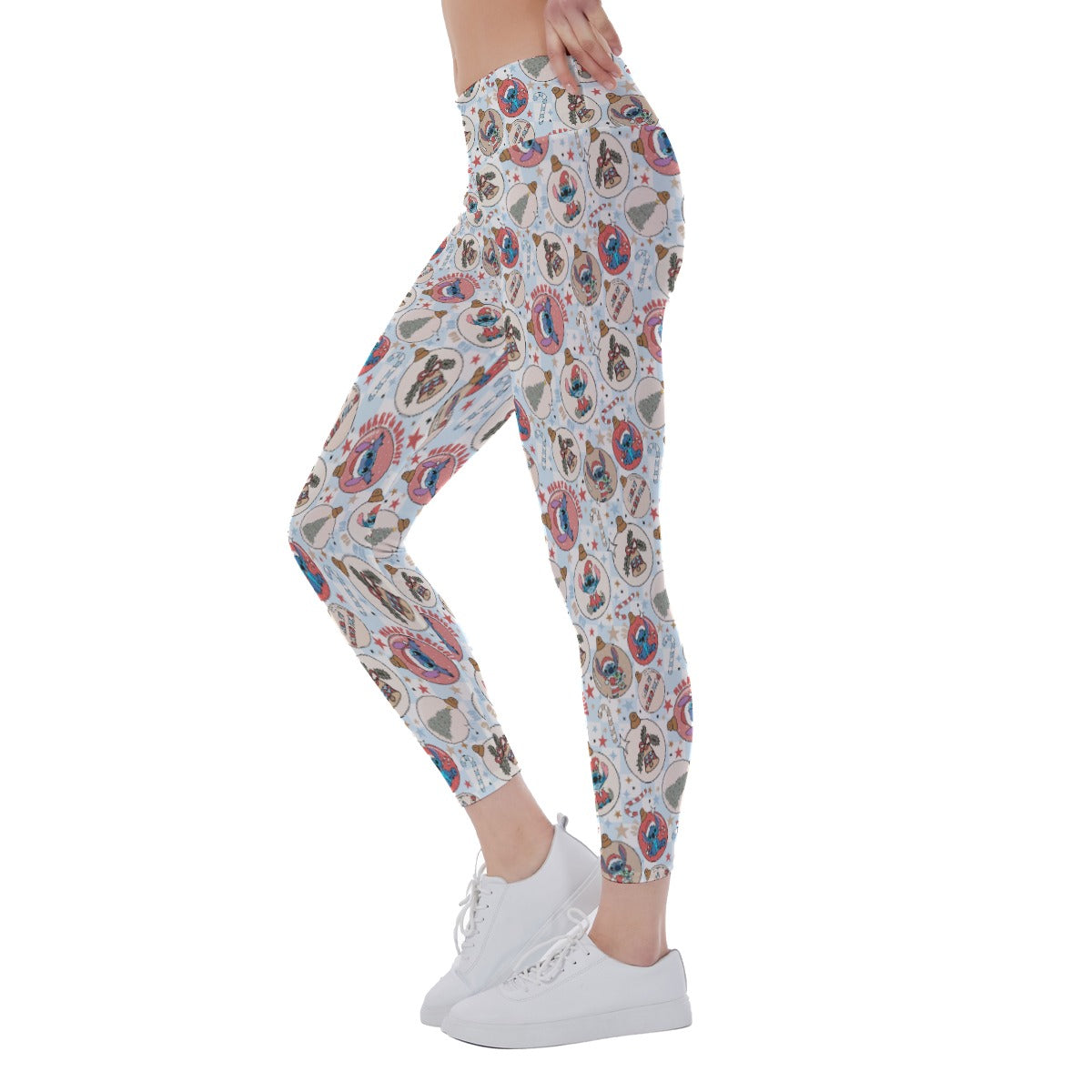 Festive Elf and Ornament Fun - Women's Yoga Leggings