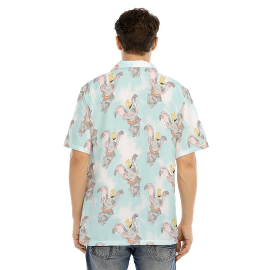 Sketch of Flying Elephant - Men's Hawaiian Button Up Shirt