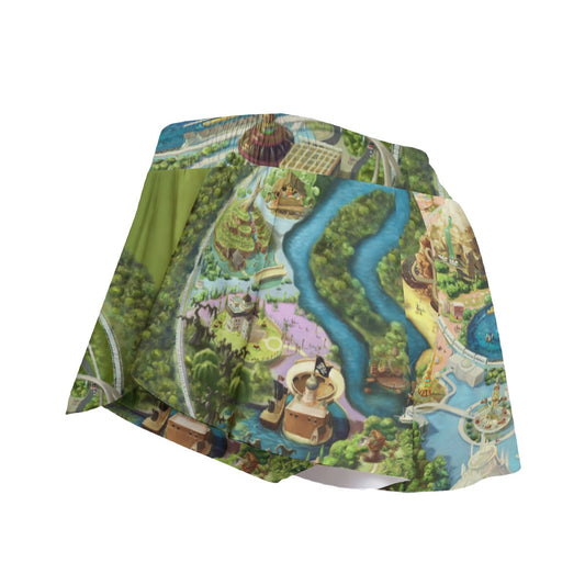 Colorful Theme Park Map - Women's Flowy Pocket Shorts