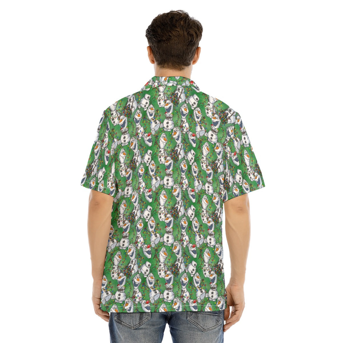 Sketched Snowman Christmas - Men's Hawaiian Button Up Shirt