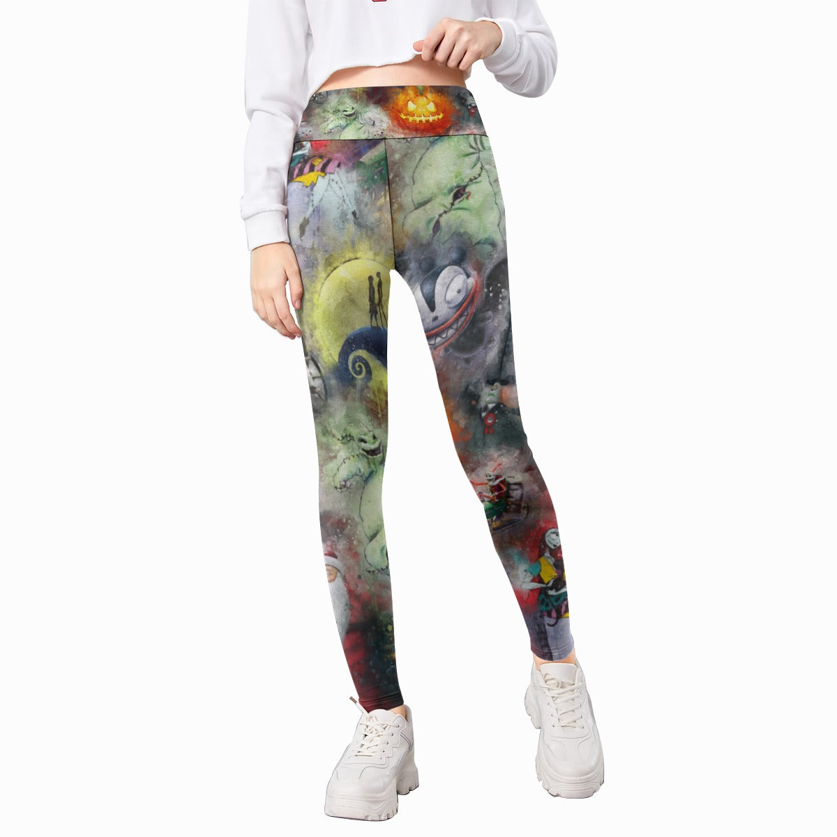 Watercolor Nightmare Town - Kid's Leggings