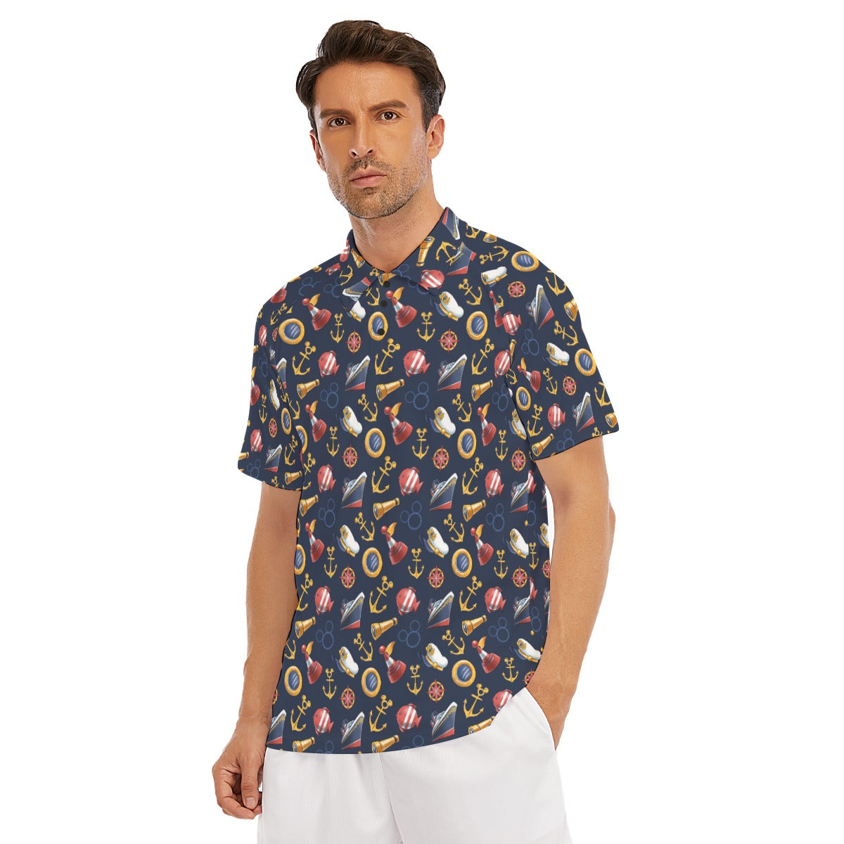 Mouse Ear Nautical Icons - Men's Polo Shirt