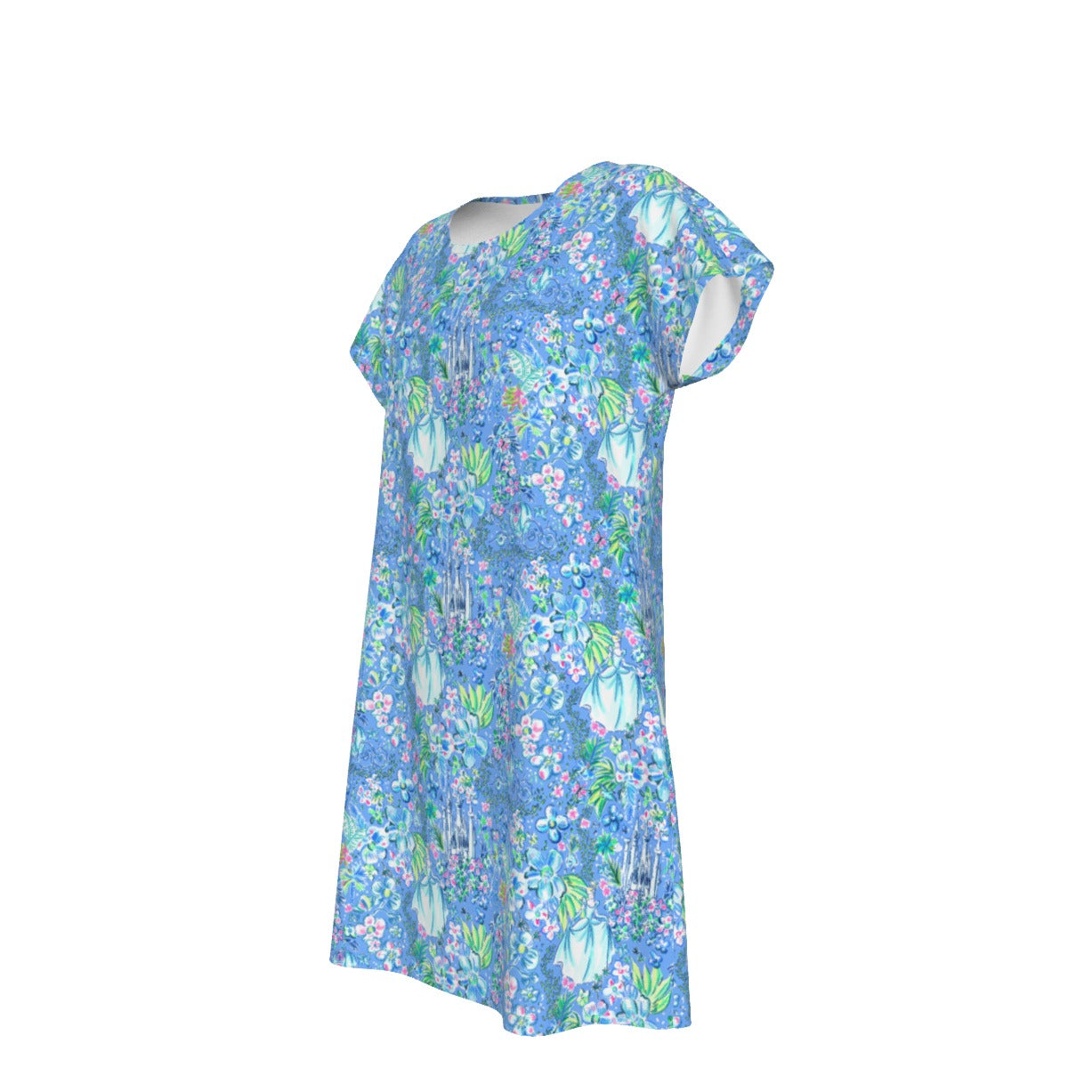 Bright Tropical Princess - Royal Beach Day - Women's T-Shirt Dress