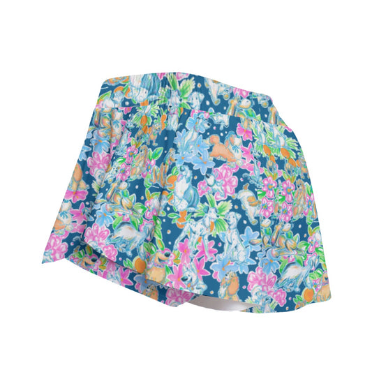Tropical Paws & Petals - Beloved Dogs - Women's Flowy Pocket Shorts