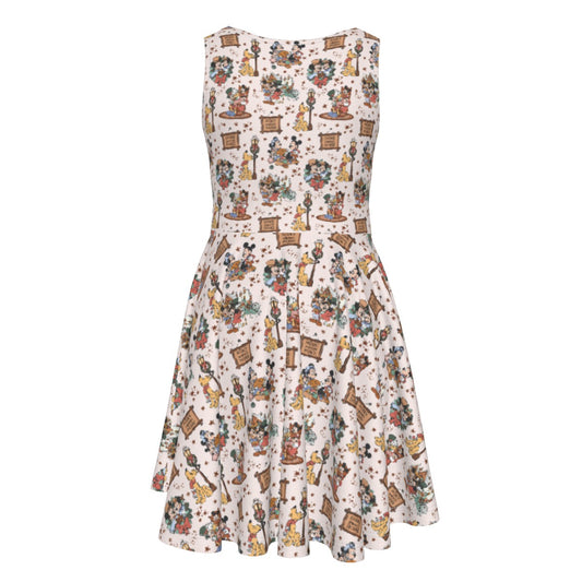 Victorian Holiday Celebration - Kid's Sleeveless Skater Dress