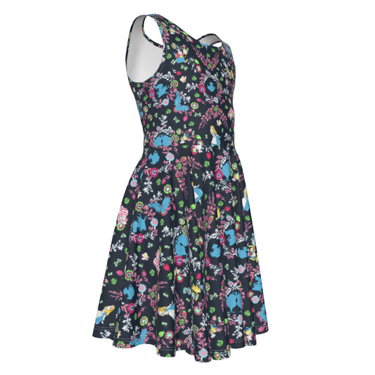 Garden Whimsy - Wonderland Dreams - Kid's Sleeveless Skater Dress