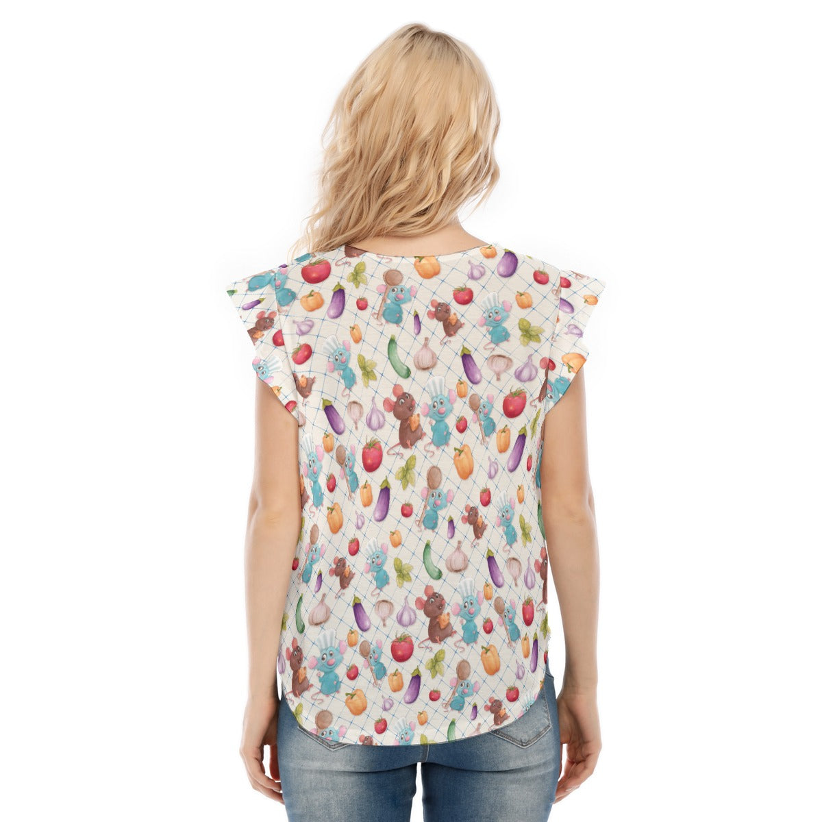 Ratatouille Veggies - Women’s Flutter Sleeve Top