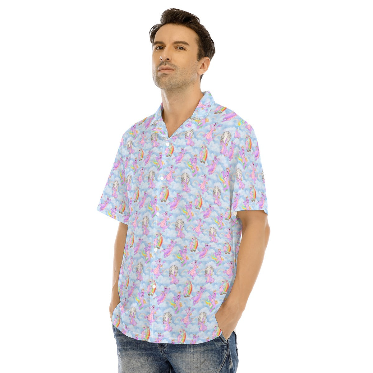 Imagine with Figment - Men's Hawaiian Button Up Shirt