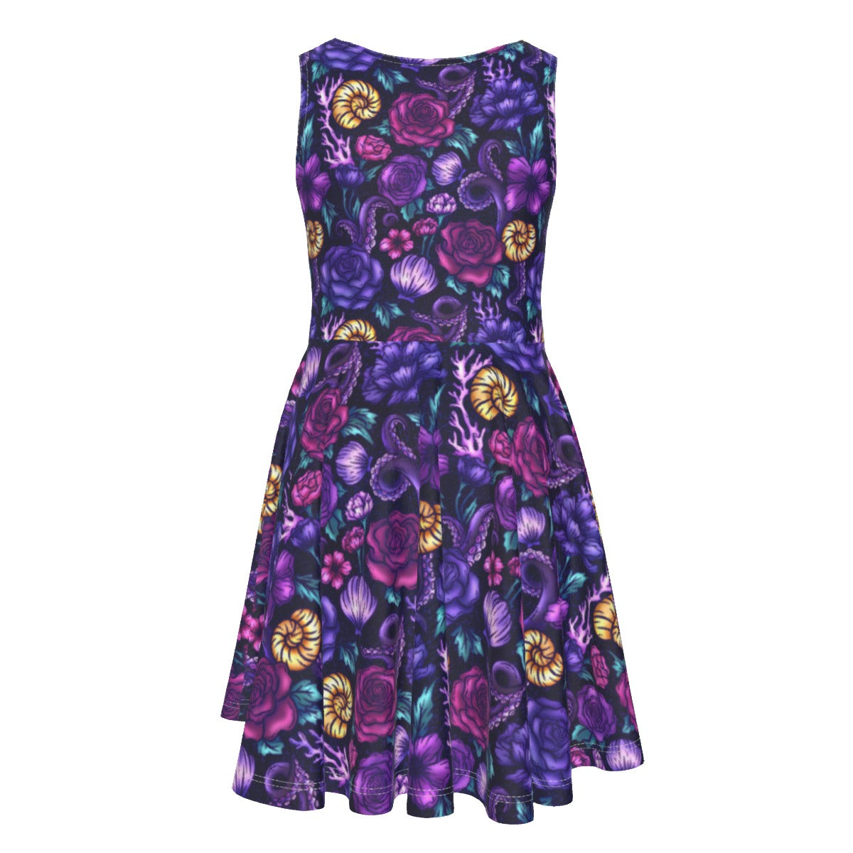 Fairytale Florals – Dark Sea Witch - Kid's Sleeveless Skater Dress