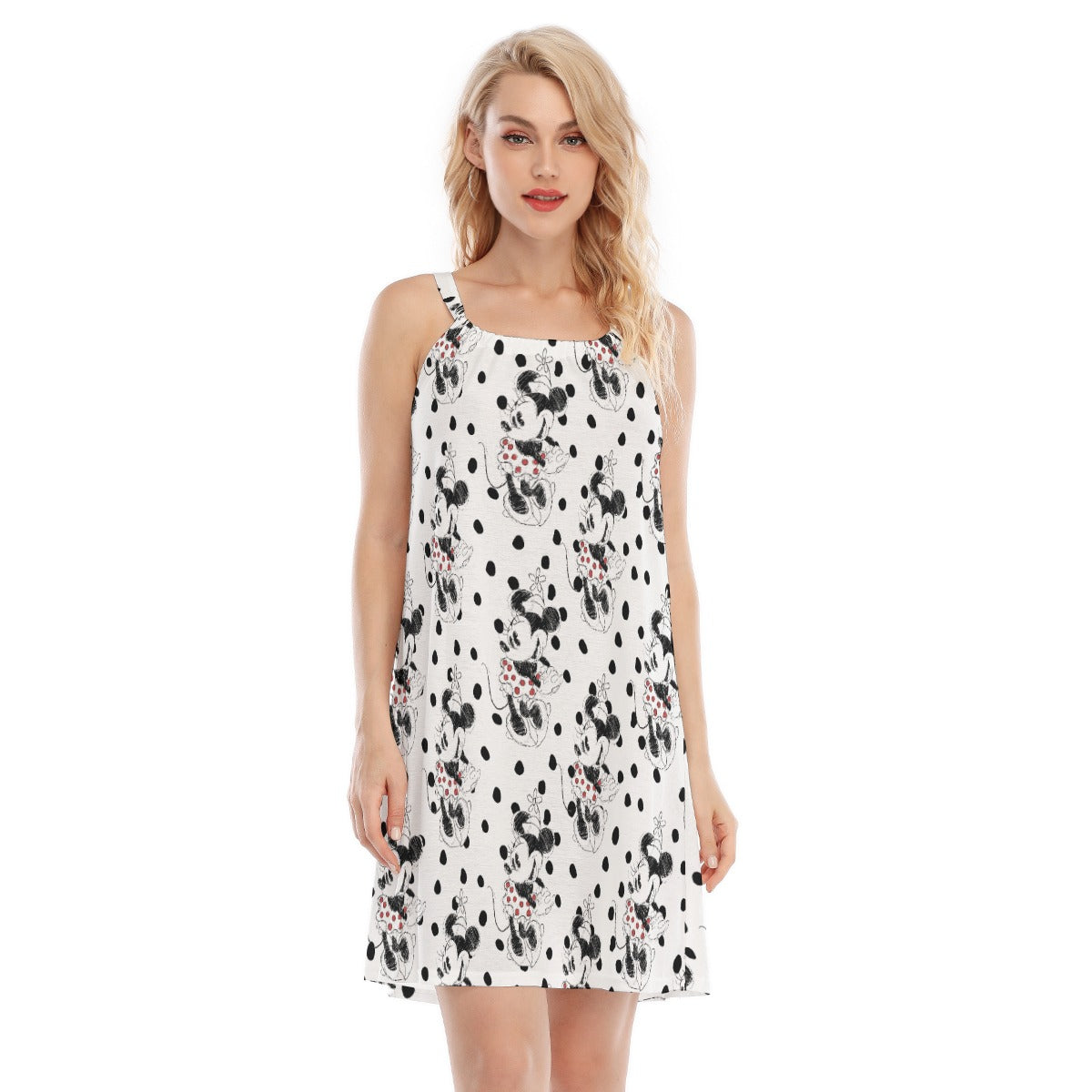 Sketch of Polka Dot Mouse - Women’s Adjustable Sundress