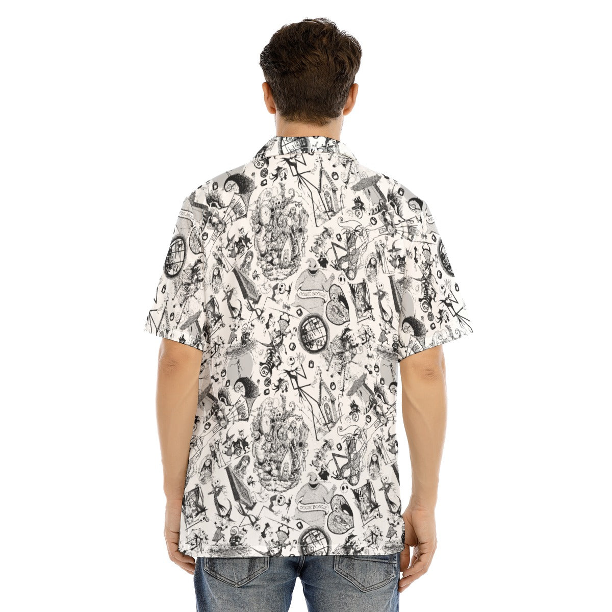 Nightmare Halloween Sketches - Men's Hawaiian Button Up Shirt