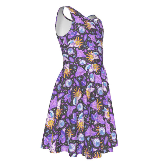 Mystical Manta Rays - Kid's Sleeveless Skater Dress