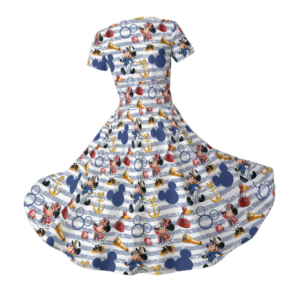 Captain and First Mate at Sea - Women's V-Neck Ruched Midi Dress