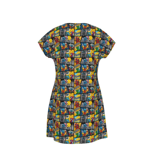 Superhero Stitch - Comic Action - Women's T-Shirt Dress
