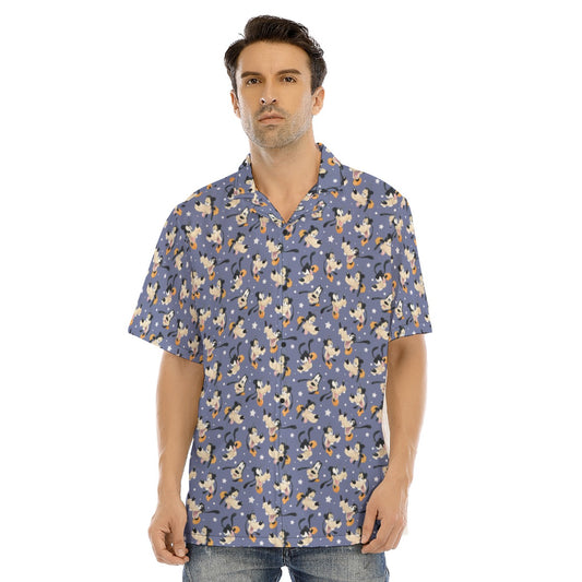 Funny Silly Dog - Men's Hawaiian Button Up Shirt