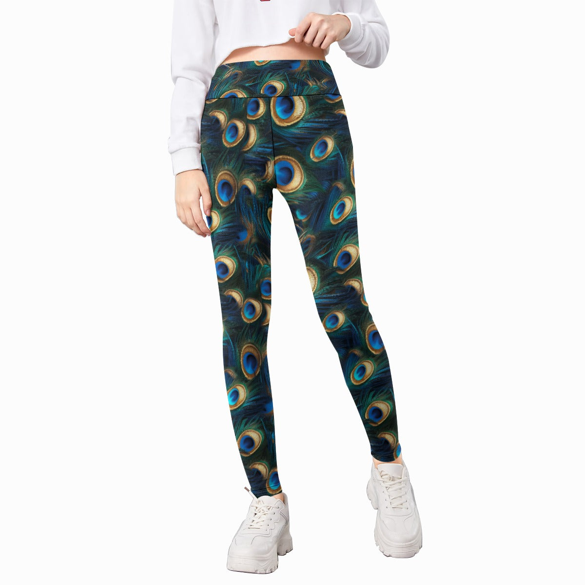 Animal Print - Peacock - Kid's Leggings