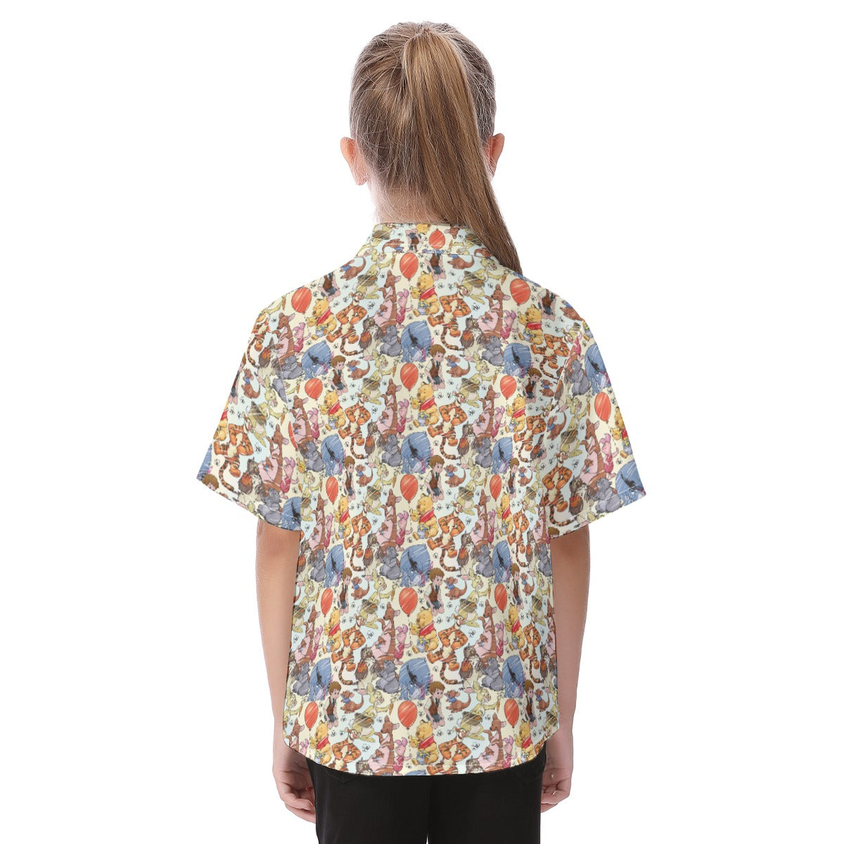 Woodland Friends Sketchched - Kid's Hawaiian Button Up Shirt