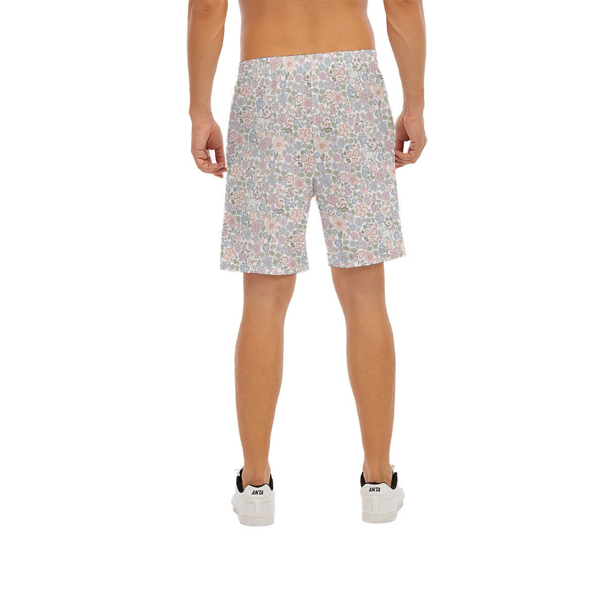 Springtime Kitten Garden Elegance - Men’s Pocket Beach Shorts
