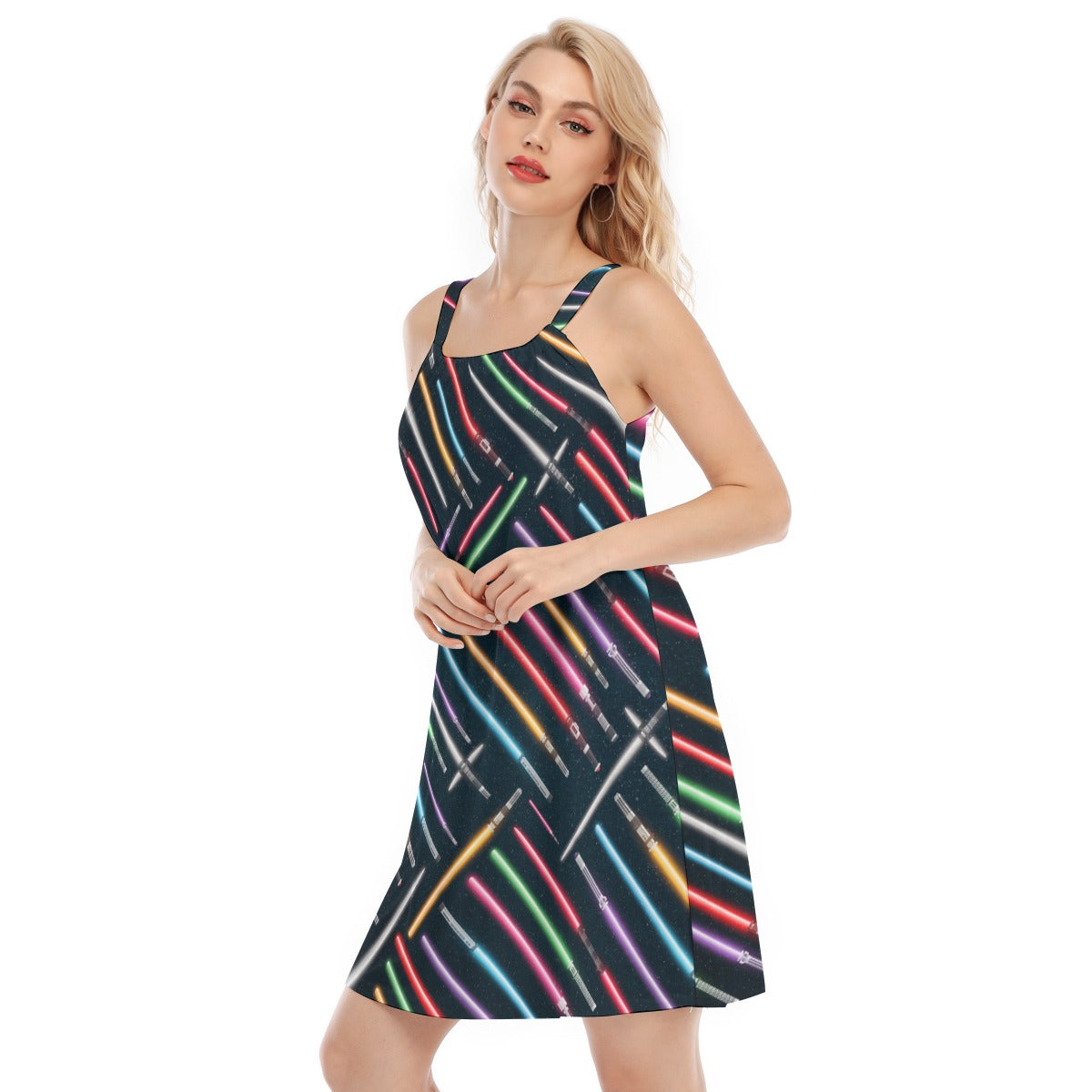 Vibrant Galaxy Sabers - Women’s Adjustable Sundress
