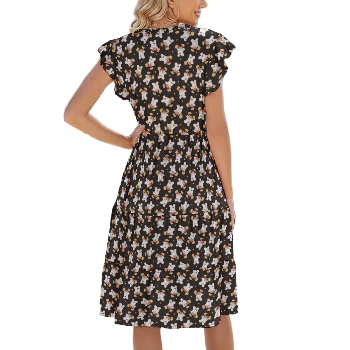 Ghostly Mouse - Women's Tiered Pocket Midi Dress