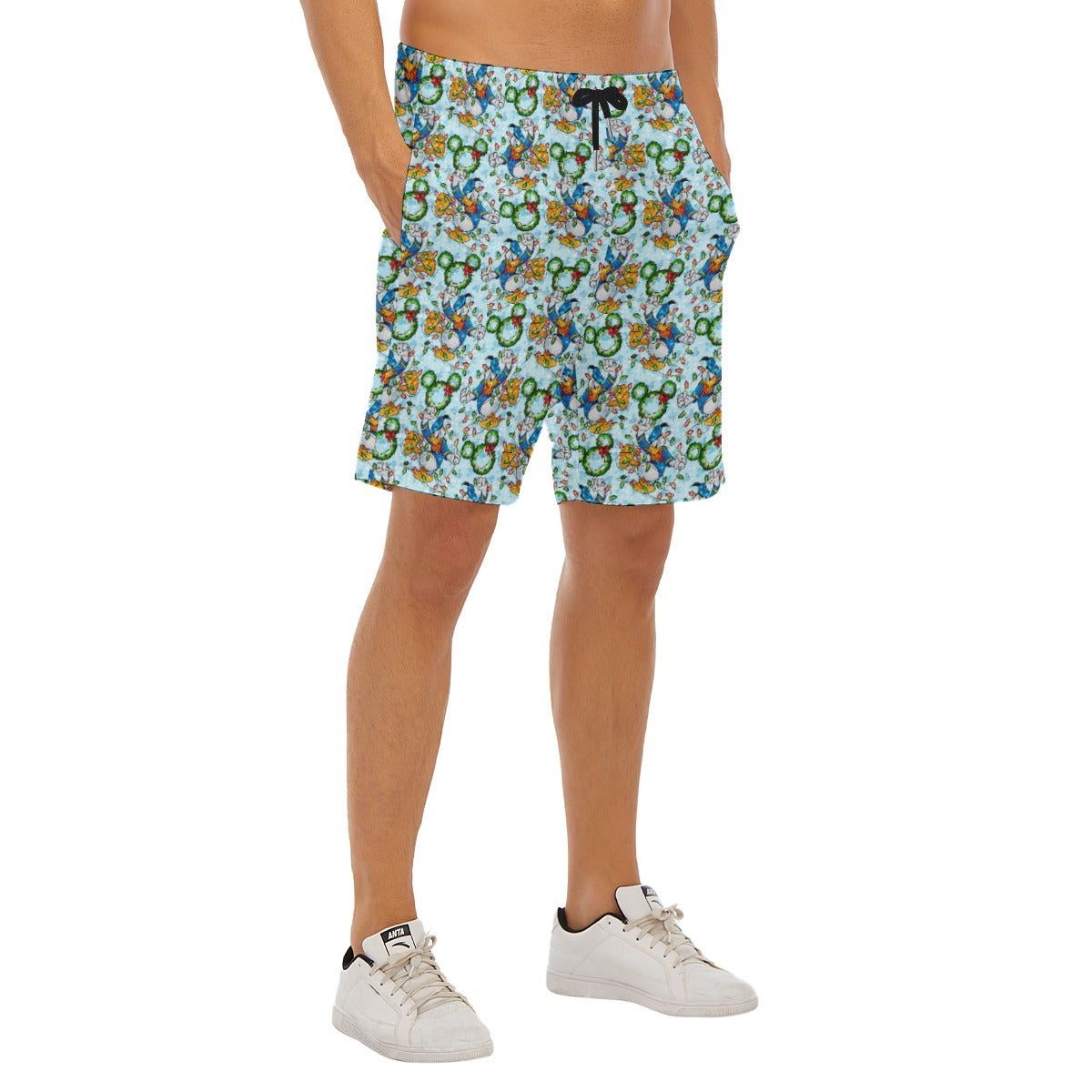 Duck’s Holiday Lights Tangleghts - Men’s Pocket Beach Shorts
