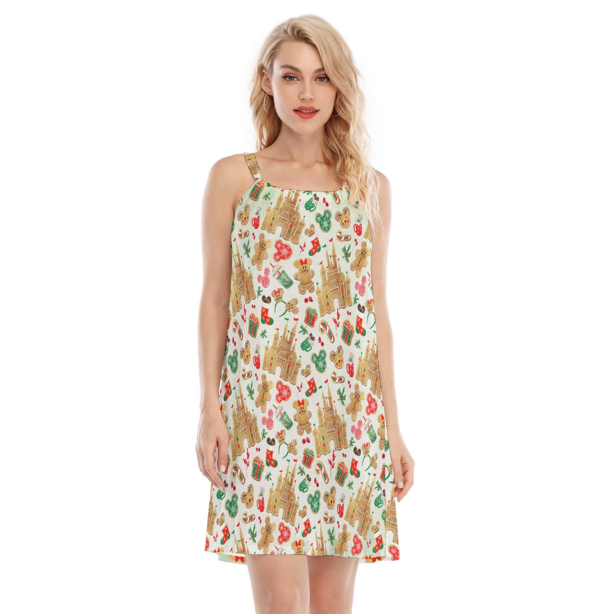 Gingerbread Castle Holiday Treats - Women’s Adjustable Sundress